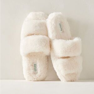 Haven Well Within  FAUX FUR BANDED SLIPPERS Color- Mink Size 7